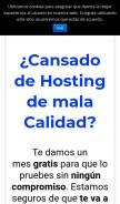 How mihosting.net looks like on a mobile device such as an iPhone.
