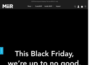 How miir.com looks like on a tablet such as an iPad.