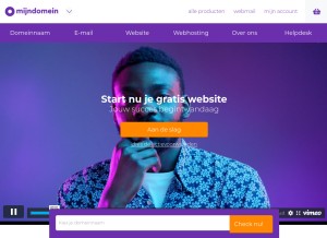 How mijndomein.nl looks like on a tablet such as an iPad.