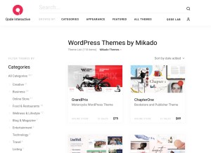 How mikado-themes.com looks like on a tablet such as an iPad.