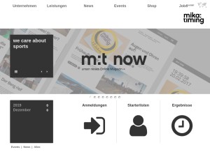 How mikatiming.de looks like on a tablet such as an iPad.