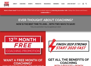 How mikeferry.com looks like on a tablet such as an iPad.