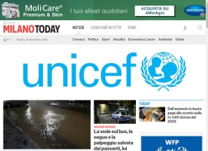 How milanotoday.it looks like on a tablet such as an iPad.