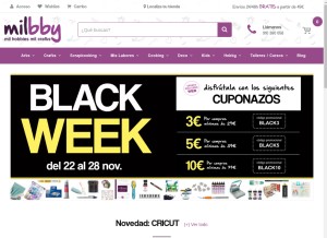 How milbby.com looks like on a tablet such as an iPad.