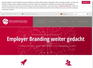 How milchundzucker.de looks like on a tablet such as an iPad.