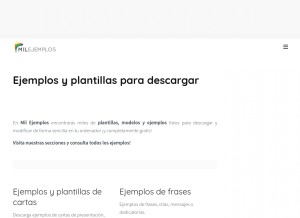 How milejemplos.com looks like on a tablet such as an iPad.