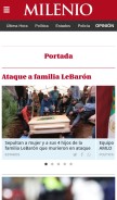 How milenio.com looks like on a mobile device such as an iPhone.