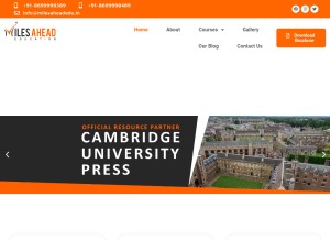 How milesaheadedu.in looks like on a tablet such as an iPad.