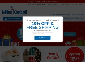 How mileskimball.com looks like on a tablet such as an iPad.