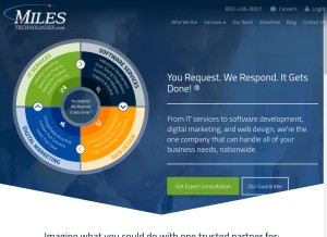 How milestechnologies.com looks like on a tablet such as an iPad.