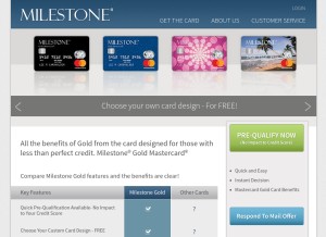 How milestonegoldcard.com looks like on a tablet such as an iPad.