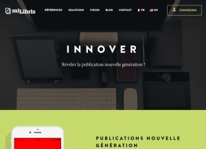 How milibris.com looks like on a tablet such as an iPad.