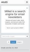 How milled.com looks like on a mobile device such as an iPhone.