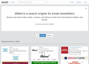 How milled.com looks like on a tablet such as an iPad.
