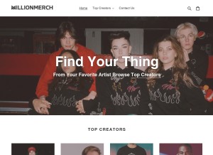 How millionmerch.com looks like on a tablet such as an iPad.