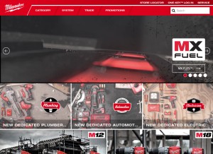 How milwaukeetool.eu looks like on a tablet such as an iPad.