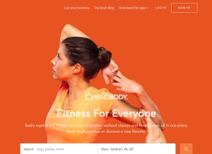 How mindbody.io looks like on a tablet such as an iPad.