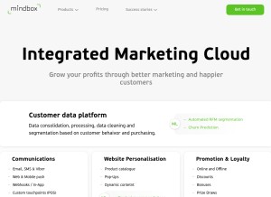 How mindbox.cloud looks like on a tablet such as an iPad.