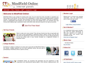 How mindfieldonline.com looks like on a tablet such as an iPad.