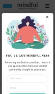 How mindful.org looks like on a mobile device such as an iPhone.