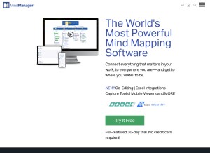 How mindjet.com looks like on a tablet such as an iPad.