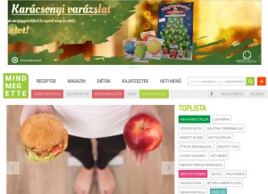 How mindmegette.hu looks like on a tablet such as an iPad.