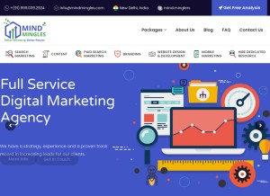 How mindmingles.com looks like on a tablet such as an iPad.