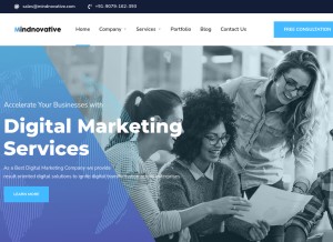 How mindnovative.com looks like on a tablet such as an iPad.