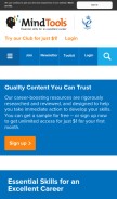How mindtools.com looks like on a mobile device such as an iPhone.