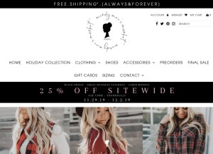 How mindymaesmarket.com looks like on a tablet such as an iPad.