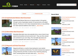 How minecraft-forum.net looks like on a tablet such as an iPad.