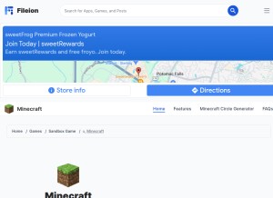How minecraft.fileion.com looks like on a tablet such as an iPad.