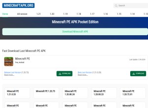 How minecraftapk.org looks like on a tablet such as an iPad.