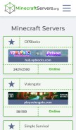 How minecraftservers.org looks like on a mobile device such as an iPhone.