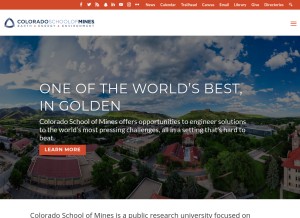 How mines.edu looks like on a tablet such as an iPad.
