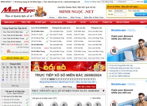 How minhngoc.net looks like on a tablet such as an iPad.
