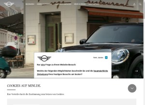 How mini.de looks like on a tablet such as an iPad.