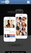 How minichat.com looks like on a mobile device such as an iPhone.