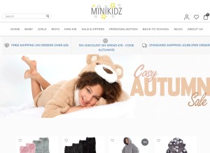 How minikidz.co.uk looks like on a tablet such as an iPad.