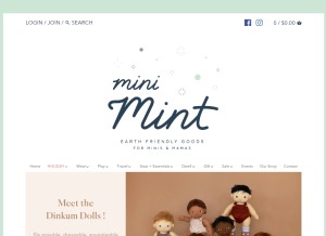 How minimintstudio.com looks like on a tablet such as an iPad.