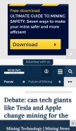 How mining-technology.com looks like on a mobile device such as an iPhone.