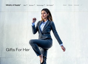 How ministryofsupply.com looks like on a tablet such as an iPad.