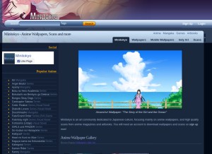 How minitokyo.net looks like on a tablet such as an iPad.