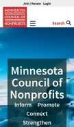 How minnesotanonprofits.org looks like on a mobile device such as an iPhone.