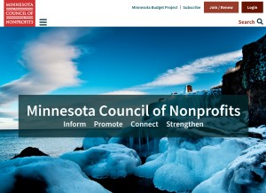 How minnesotanonprofits.org looks like on a tablet such as an iPad.