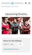 How minnesotaorchestra.org looks like on a mobile device such as an iPhone.