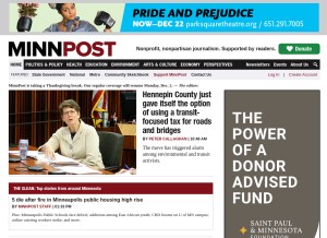 How minnpost.com looks like on a tablet such as an iPad.