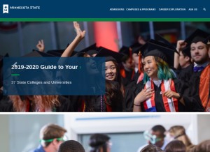 How minnstate.edu looks like on a tablet such as an iPad.