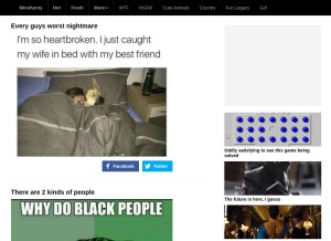 How minofunny.com looks like on a tablet such as an iPad.