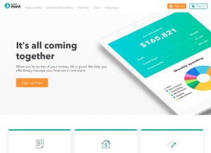 How mint.com looks like on a tablet such as an iPad.